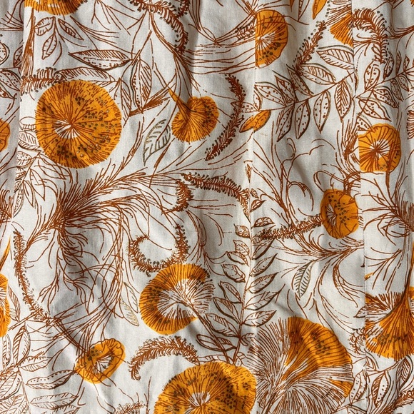 VNTG Handmade Orange Floral 50s Button Full Skirt Handmade No Size HOLES - Picture 6 of 10